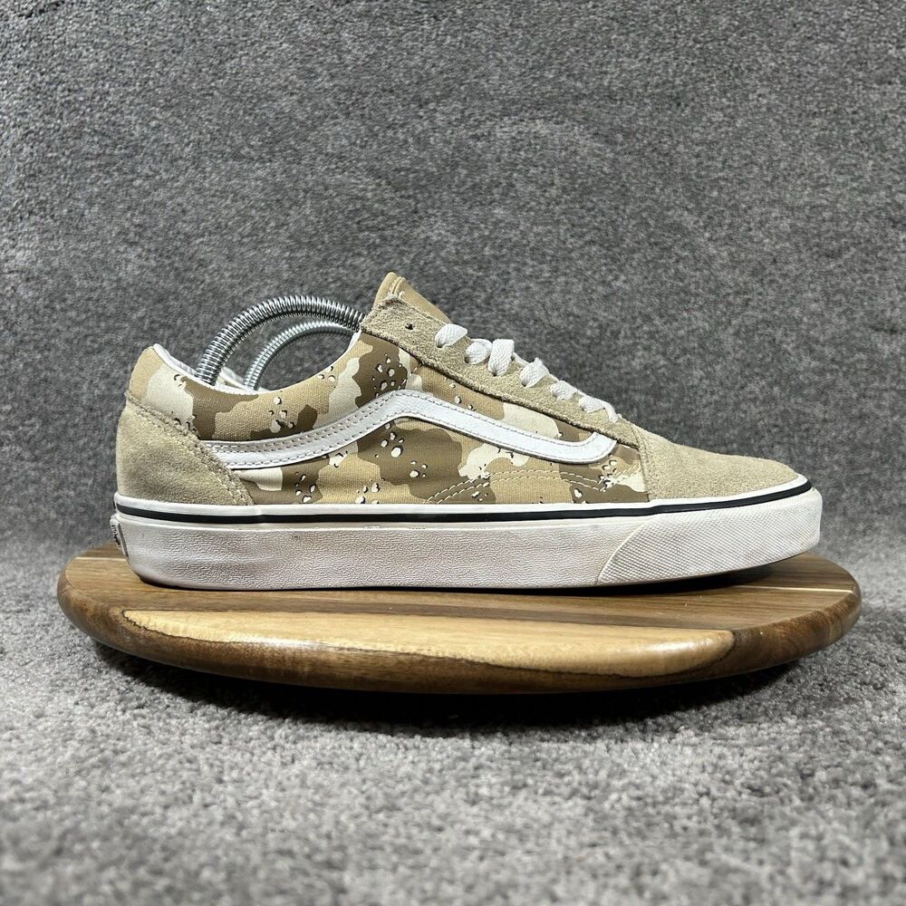 Vans Old Skool Desert Camo Men’s Size 9.5 Tan Khaki Suede Skate Shoes Used